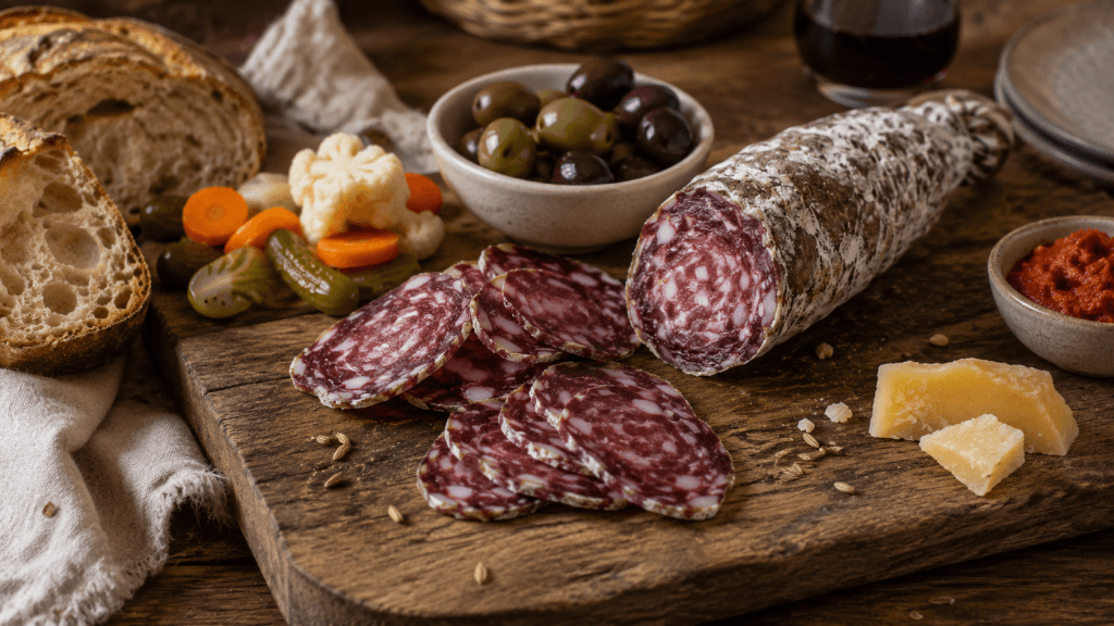 Italienische Salami selber machen und als Antipasti servieren
