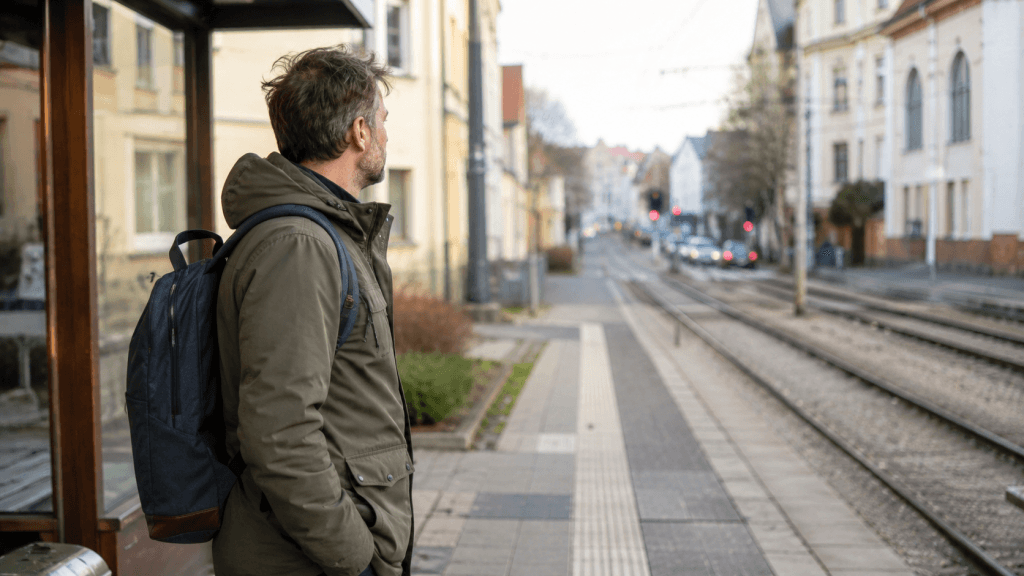 Mann testet eine neue Stadt, bevor er eine große Entscheidung trifft
