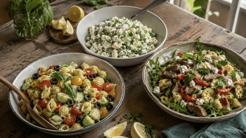 Nudelsalat von Jamie Oliver mit Originalrezept, Joghurt-Variante und warmem Lamm-Nudelsalat