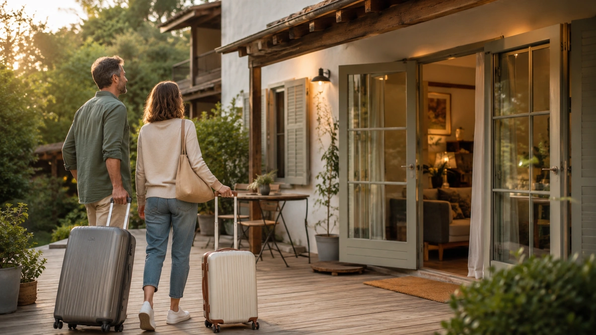 Anreise zum Ferienhaus mit Terrasse, Gepäck und mehr Privatsphäre