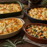 ürbis-Hähnchen-Auflauf als Grundrezept und drei Ofenvarianten