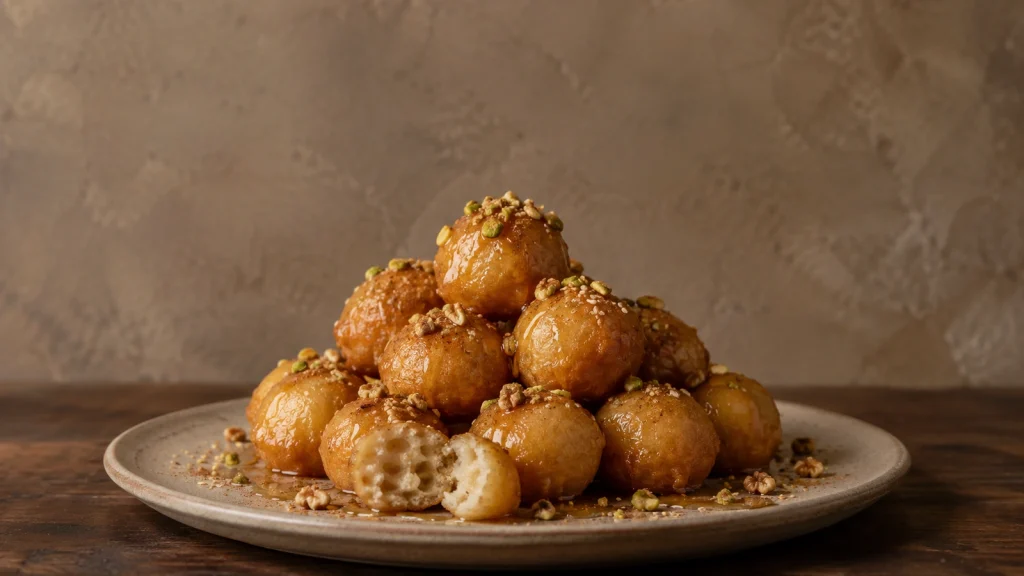 Loukoumades Rezept original: knusprige Bällchen mit Honig und Nüssen