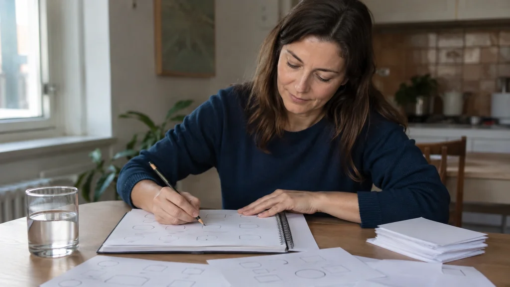 Frau lernt eine neue Fähigkeit durch kleine regelmäßige Übungen