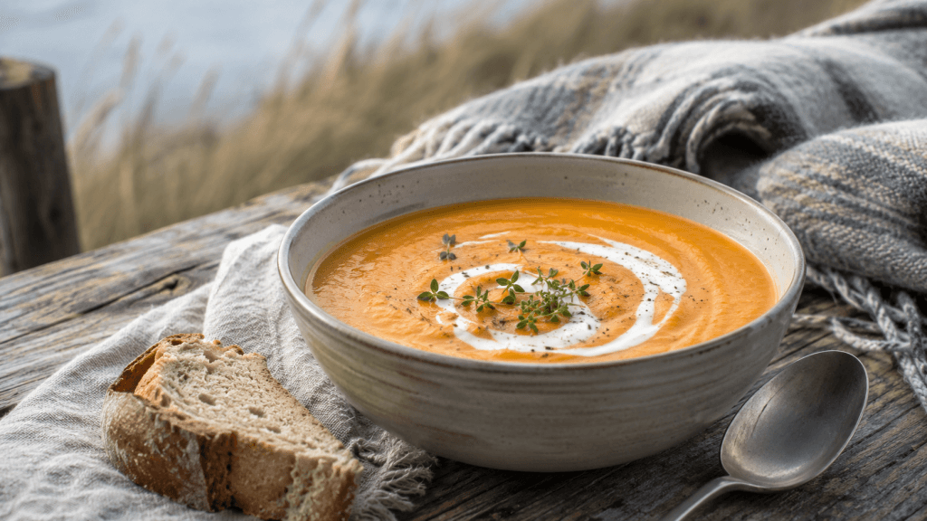 Sylter Suppen Rezept mit cremiger Karotten-Kokos-Suppe in norddeutscher Küstenstimmung