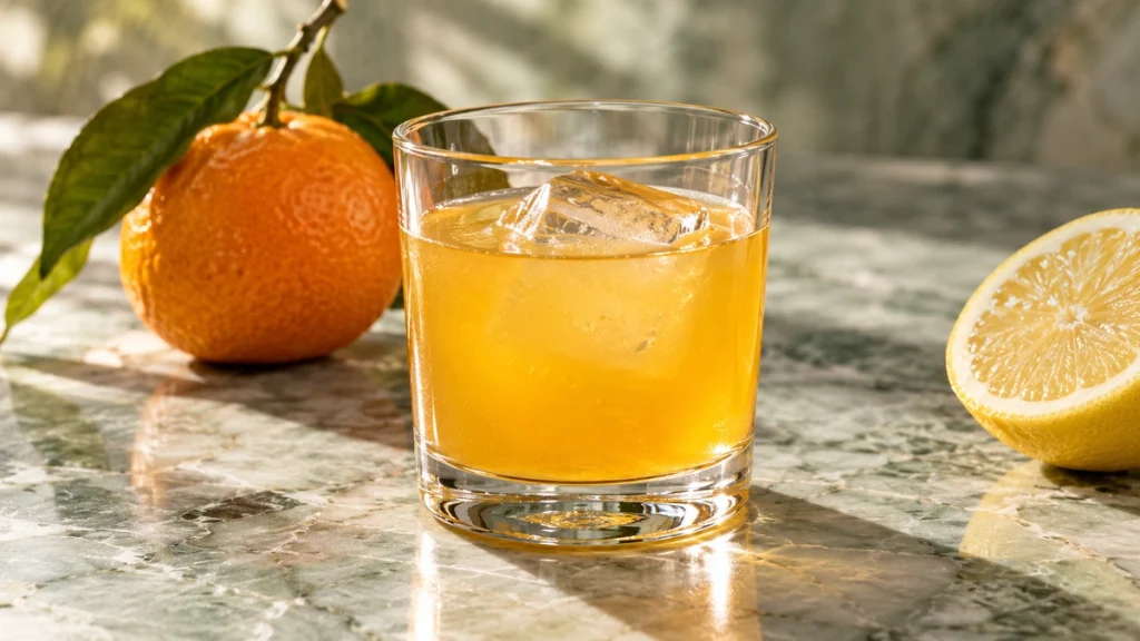 Poncha Rezept aus Madeira mit Orange, Zitrone und Eis