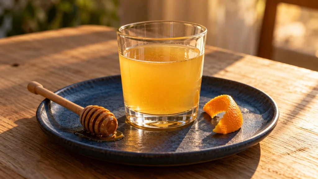 Goldene Poncha Regional mit Honig und Orangenschale