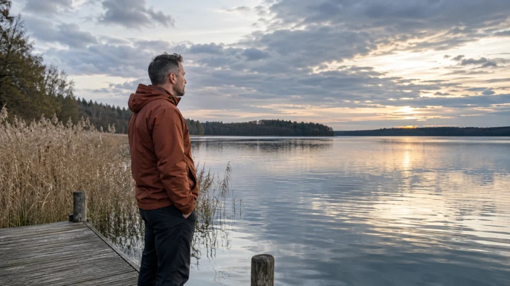 Mann am See in Brandenburg – Werte, Ziele und was im Leben wirklich zählt